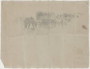 Zásobovací vlak a mezci [verso] od Winslow Homer