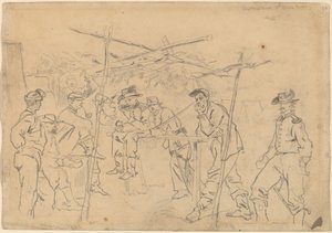 Sutlerův stan, 3rd Pennsylvania Cavalry [recto], 1862. od Winslow Homer