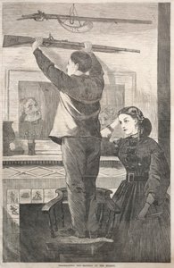 Den díkůvzdání – zavěšení muškety, 1865. od Winslow Homer