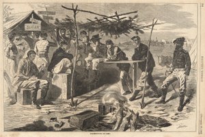 Den díkůvzdání v táboře, od Harpera od Winslow Homer