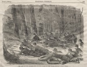 Armáda Potomacu - Naše předsunutá hlídka v lese od Winslow Homer