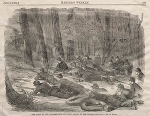 Potomacká armáda – naše odlehlá hlídka v lesích, 1862. od Winslow Homer