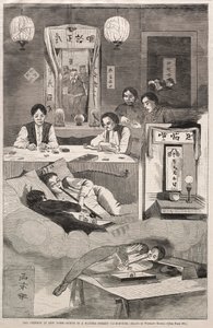 Číňané v New Yorku - Scéna v Baxter Street Club-House, 1874. od Winslow Homer