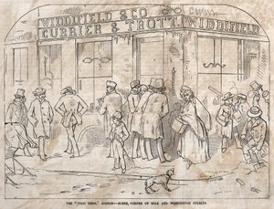 "Studený termín", Boston - Scéna, roh ulic Milk a Washington Street od Winslow Homer
