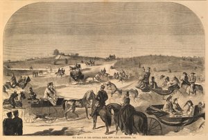 The Drive in the Central Park, New York, září 1860, z Harper