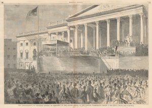 Inaugurace Abrahama Lincolna jako prezidenta Spojených států, v Capitol, Washington, 4. března 1861; od Harpera od Winslow Homer