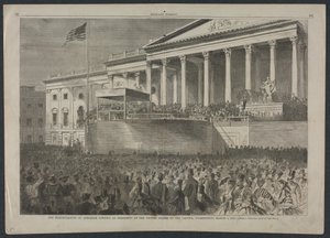 Inaugurace Abrahama Lincolna prezidentem Spojených států amerických v Kapitolu, Washington, 4. března 1861 od Winslow Homer