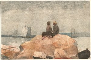 Dva chlapci sledují škunery od Winslow Homer