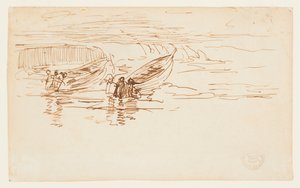 Vypuštění dvou Dories, Anglie od Winslow Homer