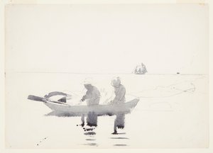 Dvě postavy ve veslici od Winslow Homer