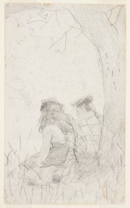 Dvě dívky sedící na břehu od Winslow Homer