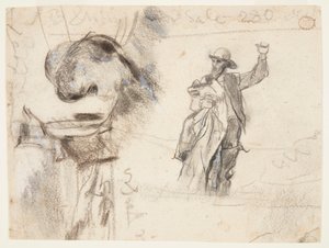 Dvě studie námořníka se zdviženou paží od Winslow Homer