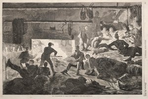 Zimní ubikace v táboře - Uvnitř chýše, 1863. od Winslow Homer
