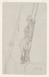 Mladý Muž Opřený O Lanování Plachetnice od Winslow Homer