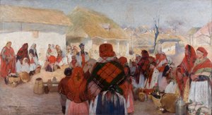 Požehnání velikonočního jídla v Bronowicích od Wlodzimierz Tetmajer