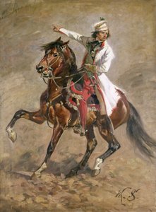 Generál Tadeusz Kosciuszko (1746-1817) na koni, skica pro „Panorama Raclawic“, 1893 (viz 127666)