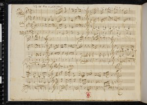 5 Kontretänze KV 609, autograf č. 5, Zweig MS 59, f.3v (pero a tuš na papíře) od Wolfgang Amadeus Mozart
