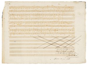 Rukopis autogramiády, Dvě německé hymny, K.343 od Wolfgang Amadeus Mozart