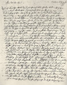 Wolfgang Amadeus Mozart (1756-1791) rakouský hudební skladatel. Ručně psaný dopis otci. Vídeň 6. prosince 1783