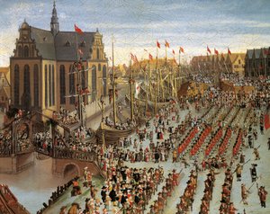 Frederik III julistaa Tanskan kruunun perinnölliseksi Kööpenhaminassa kenraalin edessä vuonna 1660, Wolfgang Heimbachin (1605-1678) maalaus
