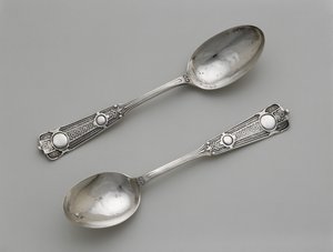 Pár čajových lžiček, c. 1860-1871 (stříbro)