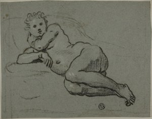 Ležící akt od Workshop of Domenico Tintoretto