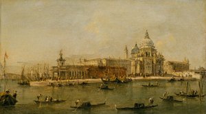 Benátky: Dogana a Santa Maria della Salute. od Workshop of Francesco Guardi
