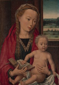 Panna a dítě, ca. 1490-94. od Workshop of Hans Memling