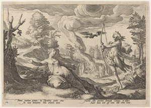 Apollo Killing Crown od Workshop of Hendrick Goltzius, after Hendrick Goltzius