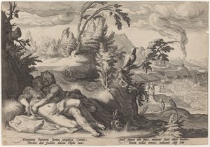 Apollo a Coronis od Workshop of Hendrick Goltzius, after Hendrick Goltzius