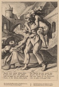 Chudobu snesete snáze než luxus od Workshop of Hendrick Goltzius, after Karel van Mander I