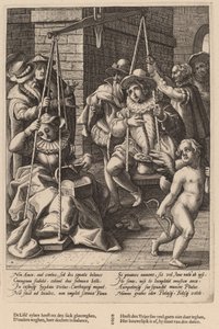 Váhy manželství od Workshop of Hendrick Goltzius, after Karel van Mander I