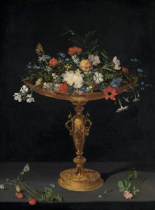 Květiny v tazze na římse od Workshop of Jan Brueghel the Elder
