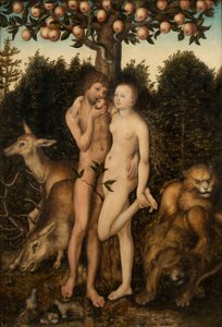 Adam a Eva od workshop of Lucas Cranach the Elder