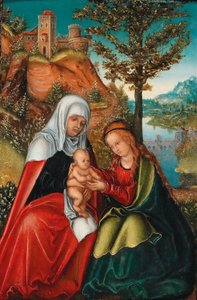 Panna Marie s dítětem a svatou Annou od workshop of Lucas Cranach the Elder