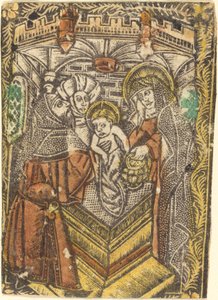 Prezentace v chrámu od Workshop of Master of the Borders with