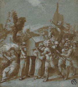 Jozue a Izraelci při přechodu Jordánu od Workshop of Raphael