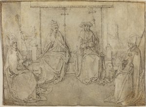 Čtyři latinští otcové církve od Workshop of Valentijn van Orley