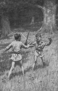 Robin Hood a Guy of Guisborne (litho)