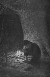 Tom bolestně psal svým „červeným kýlem“ (litho)