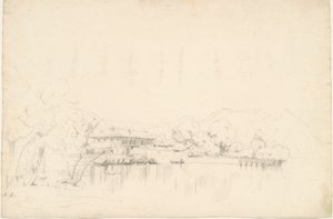 Jezerní domy od Worthington Whittredge