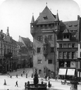 Nassauer Haus, Norimberk, Bavorsko, Německo, c1900
