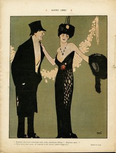 Ilustrace Xaviera Gose (1876-1915) v Le Lire, 06.02.09 - Dobří přátelé - Láska, Móda, Květiny