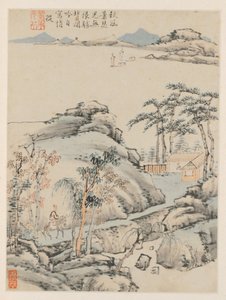 Album Seasonal Landscapes, list F předchozí list 5, 1668. od Xiao Yuncong