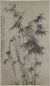 Bamboo and Rocks, c.1760 (inkoust na papíře) od Xie Zheng