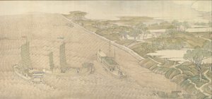 The Qianlong Emperors Southern Inspection Tour, Scroll Four: The Confluence of the Huai..., 1770. od Xu Yang