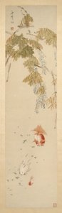 Vistárie a zlaté rybky 紫藤金魚圖 od Xugu