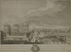 Pohled na nově vybudované komnaty naproti Aničkovovým branám v Petrohradu, 1753 od Yakov Vasilyevich Vasilyev