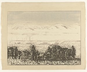 válečná krajina Senso fukei od Yamagishi Kazue (signed by artist)