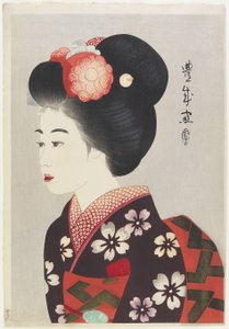 Maiko Girl, 1924 (barevný dřevotisk)
